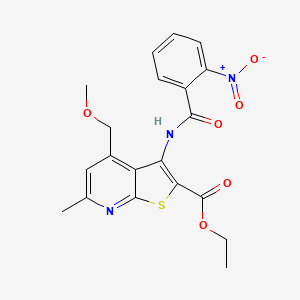 molecular formula C20H19N3O6S B4332503 ETHYL 4-(METHOXYMETHYL)-6-METHYL-3-(2-NITROBENZAMIDO)THIENO[2,3-B]PYRIDINE-2-CARBOXYLATE 