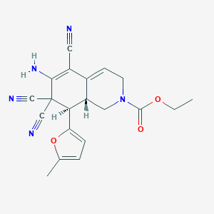 molecular formula C20H19N5O3 B433252 ethyl 6-amino-5,7,7-tricyano-8-(5-methyl-2-furyl)-3,7,8,8a-tetrahydro-2(1H)-isoquinolinecarboxylate CAS No. 488783-74-0