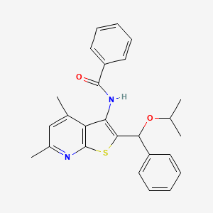 molecular formula C26H26N2O2S B4332524 N-{4,6-dimethyl-2-[phenyl(propan-2-yloxy)methyl]thieno[2,3-b]pyridin-3-yl}benzamide 