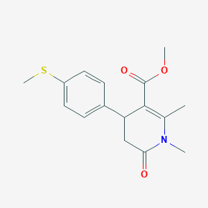 molecular formula C16H19NO3S B4332537 methyl 1,2-dimethyl-4-[4-(methylsulfanyl)phenyl]-6-oxo-1,4,5,6-tetrahydro-3-pyridinecarboxylate 