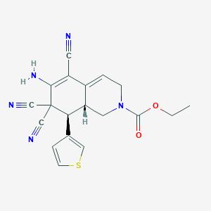ethyl 6-amino-5,7,7-tricyano-8-(3-thienyl)-3,7,8,8a-tetrahydro-2(1H)-isoquinolinecarboxylate
