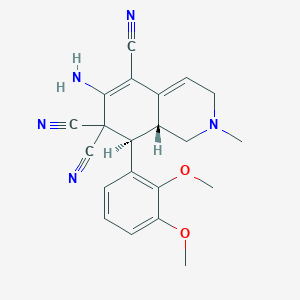 molecular formula C21H21N5O2 B433256 6-amino-8-(2,3-dimethoxyphenyl)-2-methyl-2,3,8,8a-tetrahydro-5,7,7(1H)-isoquinolinetricarbonitrile CAS No. 488783-75-1