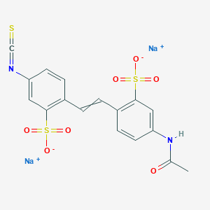 molecular formula C17H12N2Na2O7S3 B043327 4-Acetamido-4'-isothiocyanatostilbene-2,2'-disulfonic Acid, Sodium Salt CAS No. 51023-76-8