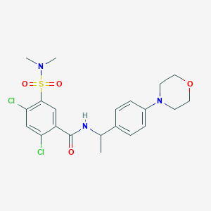 molecular formula C21H25Cl2N3O4S B4332845 2,4-dichloro-5-(dimethylsulfamoyl)-N-{1-[4-(morpholin-4-yl)phenyl]ethyl}benzamide 