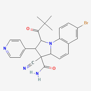 molecular formula C24H23BrN4O2 B4332997 7-BROMO-3-CYANO-1-(2,2-DIMETHYLPROPANOYL)-2-(PYRIDIN-4-YL)-1H,2H,3H,3AH-PYRROLO[1,2-A]QUINOLINE-3-CARBOXAMIDE 