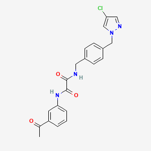 molecular formula C21H19ClN4O3 B4333067 N-(3-ACETYLPHENYL)-N'-({4-[(4-CHLORO-1H-PYRAZOL-1-YL)METHYL]PHENYL}METHYL)ETHANEDIAMIDE 