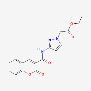 molecular formula C17H15N3O5 B4333082 ETHYL 2-[3-(2-OXO-2H-CHROMENE-3-AMIDO)-1H-PYRAZOL-1-YL]ACETATE 