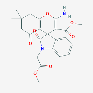 molecular formula C23H24N2O7 B433309 Methyl 2-amino-1'-(2-methoxy-2-oxoethyl)-7,7-dimethyl-2',5-dioxo-1',2',5,6,7,8-hexahydrospiro[chromene-4,3'-indole]-3-carboxylate CAS No. 445222-75-3