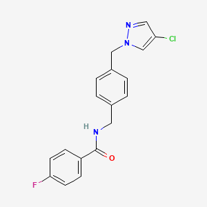 molecular formula C18H15ClFN3O B4333155 N-({4-[(4-CHLORO-1H-PYRAZOL-1-YL)METHYL]PHENYL}METHYL)-4-FLUOROBENZAMIDE 