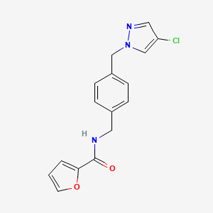 molecular formula C16H14ClN3O2 B4333172 N~2~-{4-[(4-CHLORO-1H-PYRAZOL-1-YL)METHYL]BENZYL}-2-FURAMIDE 