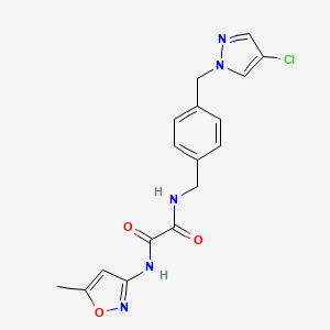 molecular formula C17H16ClN5O3 B4333368 N'-({4-[(4-CHLORO-1H-PYRAZOL-1-YL)METHYL]PHENYL}METHYL)-N-(5-METHYL-1,2-OXAZOL-3-YL)ETHANEDIAMIDE 
