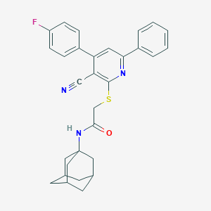 molecular formula C30H28FN3OS B433344 N-(ADAMANTAN-1-YL)-2-{[3-CYANO-4-(4-FLUOROPHENYL)-6-PHENYLPYRIDIN-2-YL]SULFANYL}ACETAMIDE CAS No. 311763-34-5