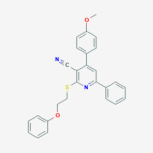 4-(4-Methoxyphenyl)-2-[(2-phenoxyethyl)sulfanyl]-6-phenylnicotinonitrile