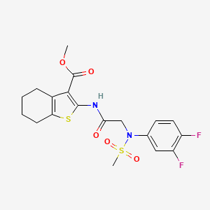 molecular formula C19H20F2N2O5S2 B4333692 METHYL 2-{2-[N-(3,4-DIFLUOROPHENYL)METHANESULFONAMIDO]ACETAMIDO}-4,5,6,7-TETRAHYDRO-1-BENZOTHIOPHENE-3-CARBOXYLATE 