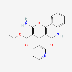 molecular formula C20H17N3O4 B4333710 ETHYL 2-AMINO-5-OXO-4-(PYRIDIN-3-YL)-4H,5H,6H-PYRANO[3,2-C]QUINOLINE-3-CARBOXYLATE 