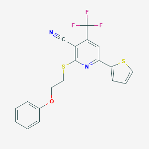 2-[(2-Phenoxyethyl)sulfanyl]-6-(2-thienyl)-4-(trifluoromethyl)nicotinonitrile