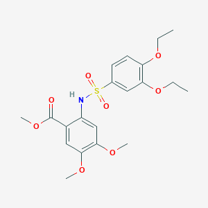molecular formula C20H25NO8S B4333734 methyl 2-(3,4-diethoxybenzenesulfonamido)-4,5-dimethoxybenzoate 