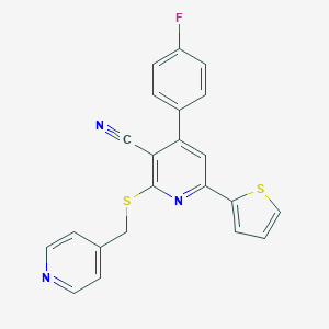 4-(4-Fluorophenyl)-2-[(4-pyridinylmethyl)sulfanyl]-6-(2-thienyl)nicotinonitrile