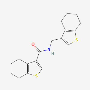 molecular formula C18H21NOS2 B4333794 N-[(4,5,6,7-TETRAHYDRO-1-BENZOTHIOPHEN-3-YL)METHYL]-4,5,6,7-TETRAHYDRO-1-BENZOTHIOPHENE-3-CARBOXAMIDE 