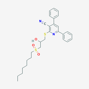 2-{[2-Hydroxy-3-(octylsulfonyl)propyl]sulfanyl}-4,6-diphenylnicotinonitrile