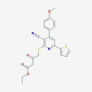 Ethyl 4-[3-cyano-4-(4-methoxyphenyl)-6-thiophen-2-ylpyridin-2-yl]sulfanyl-3-oxobutanoate