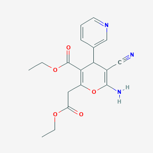 ethyl 6-amino-5-cyano-2-(2-ethoxy-2-oxoethyl)-4-(pyridin-3-yl)-4H-pyran-3-carboxylate