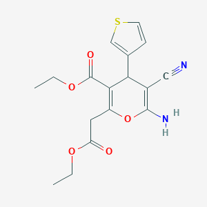 ethyl 6-amino-5-cyano-2-(2-ethoxy-2-oxoethyl)-4-(thiophen-3-yl)-4H-pyran-3-carboxylate