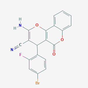 2-amino-4-(4-bromo-2-fluorophenyl)-5-oxo-4H,5H-pyrano[3,2-c]chromene-3-carbonitrile