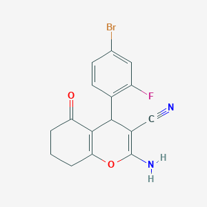 2-amino-4-(4-bromo-2-fluorophenyl)-5-oxo-5,6,7,8-tetrahydro-4H-chromene-3-carbonitrile