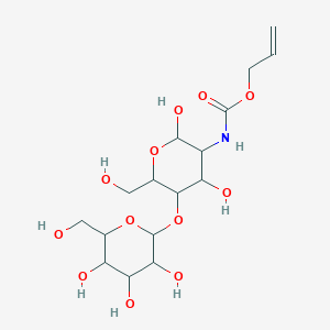 molecular formula C16H27NO12 B043344 prop-2-enyl N-[2,4-dihydroxy-6-(hydroxymethyl)-5-[3,4,5-trihydroxy-6-(hydroxymethyl)oxan-2-yl]oxyoxan-3-yl]carbamate CAS No. 209977-55-9