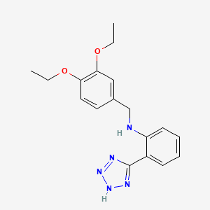 molecular formula C18H21N5O2 B4334452 N-[(3,4-DIETHOXYPHENYL)METHYL]-2-(1H-1,2,3,4-TETRAZOL-5-YL)ANILINE 