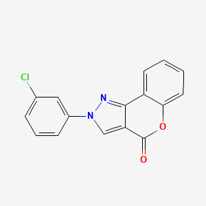 molecular formula C16H9ClN2O2 B4334458 2-(3-CHLOROPHENYL)-2H,4H-CHROMENO[4,3-C]PYRAZOL-4-ONE 