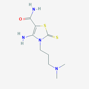 molecular formula C9H16N4OS2 B4334486 4-AMINO-3-[3-(DIMETHYLAMINO)PROPYL]-2-SULFANYLIDENE-2,3-DIHYDRO-1,3-THIAZOLE-5-CARBOXAMIDE 