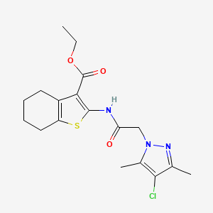 ethyl 2-{[(4-chloro-3,5-dimethyl-1H-pyrazol-1-yl)acetyl]amino}-4,5,6,7-tetrahydro-1-benzothiophene-3-carboxylate