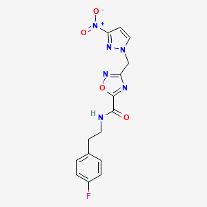 N-[2-(4-fluorophenyl)ethyl]-3-[(3-nitro-1H-pyrazol-1-yl)methyl]-1,2,4-oxadiazole-5-carboxamide