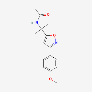 molecular formula C15H18N2O3 B4334523 N-{2-[3-(4-methoxyphenyl)-1,2-oxazol-5-yl]propan-2-yl}acetamide 