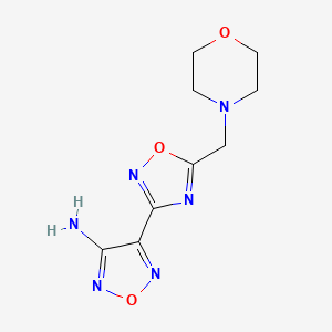 molecular formula C9H12N6O3 B4334541 4-[5-(morpholin-4-ylmethyl)-1,2,4-oxadiazol-3-yl]-1,2,5-oxadiazol-3-amine 