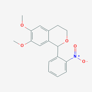 molecular formula C17H17NO5 B4334567 6,7-dimethoxy-1-(2-nitrophenyl)-3,4-dihydro-1H-isochromene 