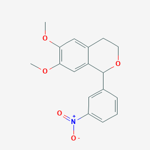 molecular formula C17H17NO5 B4334585 6,7-dimethoxy-1-(3-nitrophenyl)-3,4-dihydro-1H-isochromene CAS No. 92774-39-5