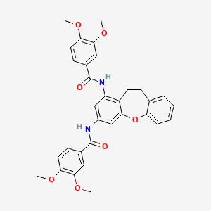 molecular formula C32H30N2O7 B4334587 N,N'-10,11-dihydrodibenzo[b,f]oxepine-1,3-diylbis(3,4-dimethoxybenzamide) 