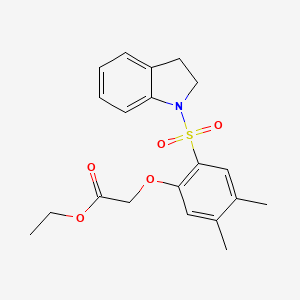 ethyl [2-(2,3-dihydro-1H-indol-1-ylsulfonyl)-4,5-dimethylphenoxy]acetate