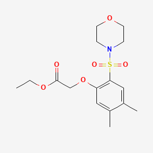 molecular formula C16H23NO6S B4334597 ethyl [4,5-dimethyl-2-(morpholin-4-ylsulfonyl)phenoxy]acetate 