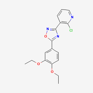 molecular formula C17H16ClN3O3 B4335151 2-chloro-3-[5-(3,4-diethoxyphenyl)-1,2,4-oxadiazol-3-yl]pyridine 