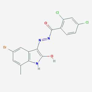 molecular formula C16H10BrCl2N3O2 B433566 N'-(5-bromo-7-methyl-2-oxoindol-3-yl)-2,4-dichlorobenzohydrazide 