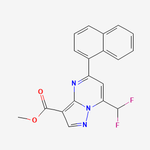 molecular formula C19H13F2N3O2 B4335774 methyl 7-(difluoromethyl)-5-(1-naphthyl)pyrazolo[1,5-a]pyrimidine-3-carboxylate 