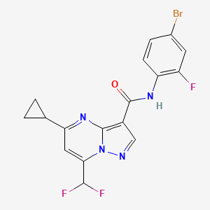 molecular formula C17H12BrF3N4O B4335829 N-(4-bromo-2-fluorophenyl)-5-cyclopropyl-7-(difluoromethyl)pyrazolo[1,5-a]pyrimidine-3-carboxamide 