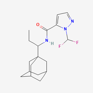 molecular formula C18H25F2N3O B4335904 N-[1-(1-adamantyl)propyl]-1-(difluoromethyl)-1H-pyrazole-5-carboxamide 
