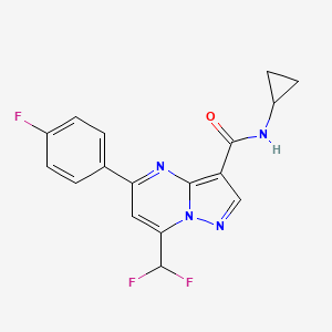 molecular formula C17H13F3N4O B4336088 N-cyclopropyl-7-(difluoromethyl)-5-(4-fluorophenyl)pyrazolo[1,5-a]pyrimidine-3-carboxamide 