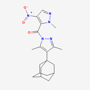 molecular formula C20H25N5O3 B4336412 [4-(1-ADAMANTYL)-3,5-DIMETHYL-1H-PYRAZOL-1-YL](1-METHYL-4-NITRO-1H-PYRAZOL-5-YL)METHANONE 