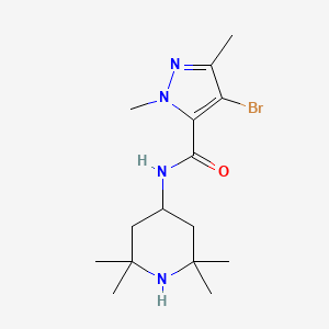 molecular formula C15H25BrN4O B4336744 4-BROMO-1,3-DIMETHYL-N-(2,2,6,6-TETRAMETHYL-4-PIPERIDYL)-1H-PYRAZOLE-5-CARBOXAMIDE 